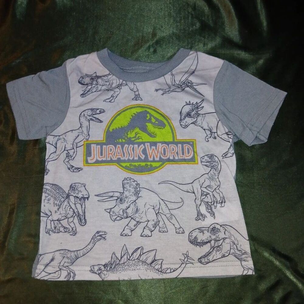 Jurassic World Boys Gray Dinosaur Graphic T-Shirt - Size 2T